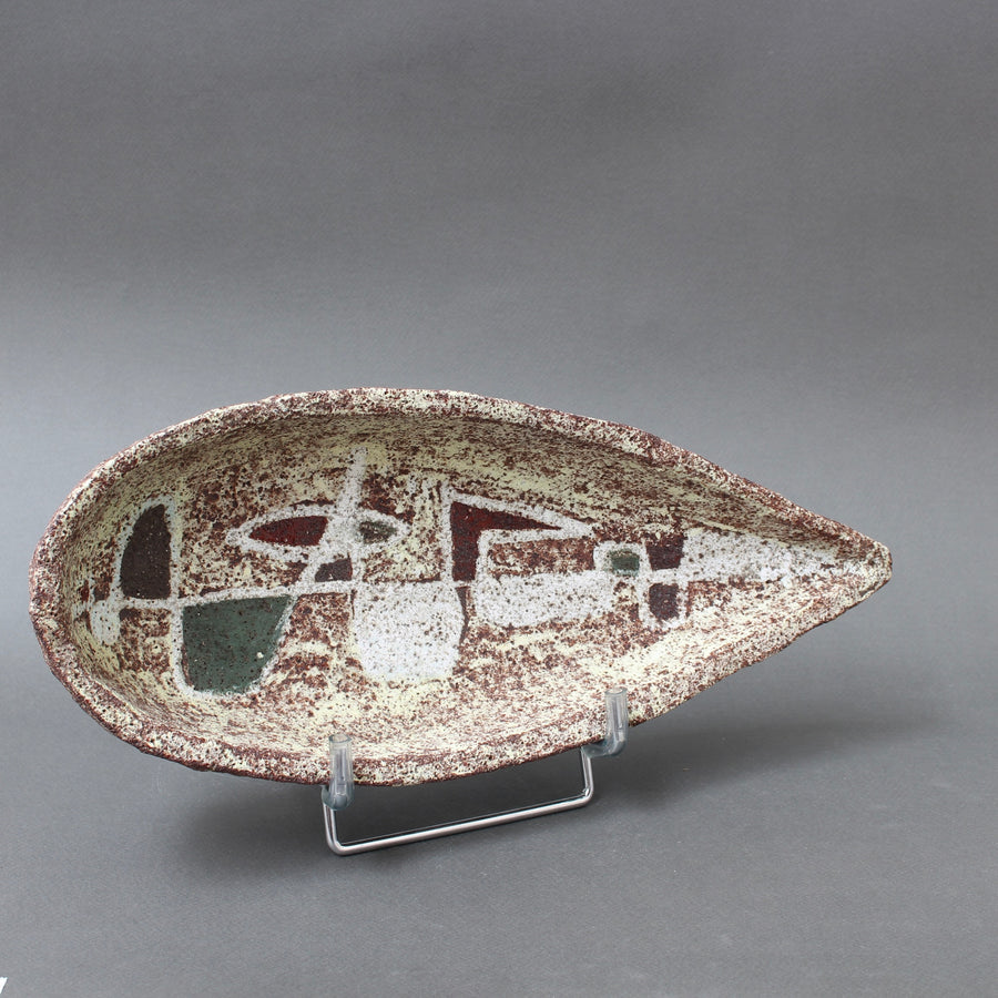 Mid-Century French Textured Ceramic Dish by Accolay (circa 1960s)