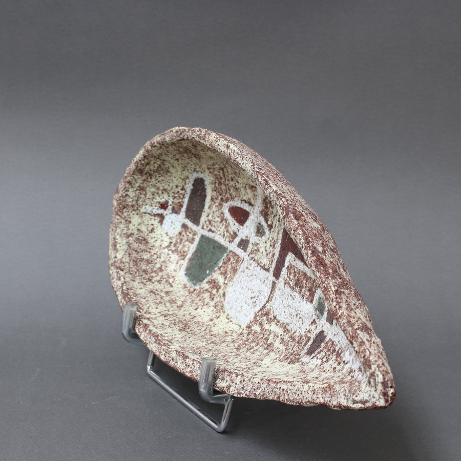 Mid-Century French Textured Ceramic Dish by Accolay (circa 1960s)