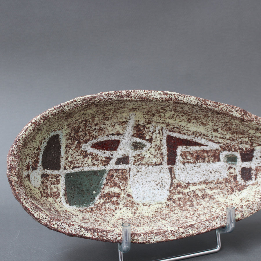 Mid-Century French Textured Ceramic Dish by Accolay (circa 1960s)