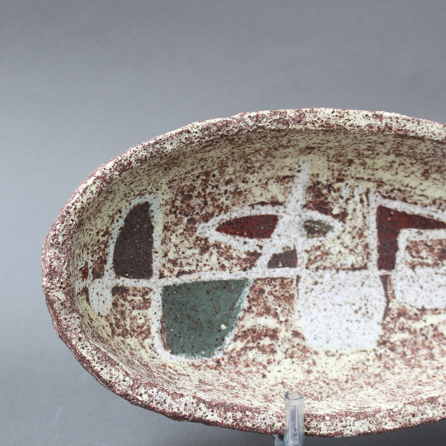 Mid-Century French Textured Ceramic Dish by Accolay (circa 1960s)