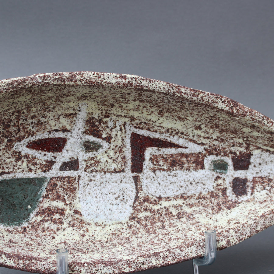 Mid-Century French Textured Ceramic Dish by Accolay (circa 1960s)