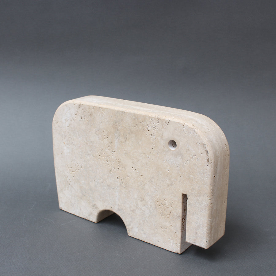 Vintage Italian Travertine Elephant by Mannelli Bros (circa 1970s)