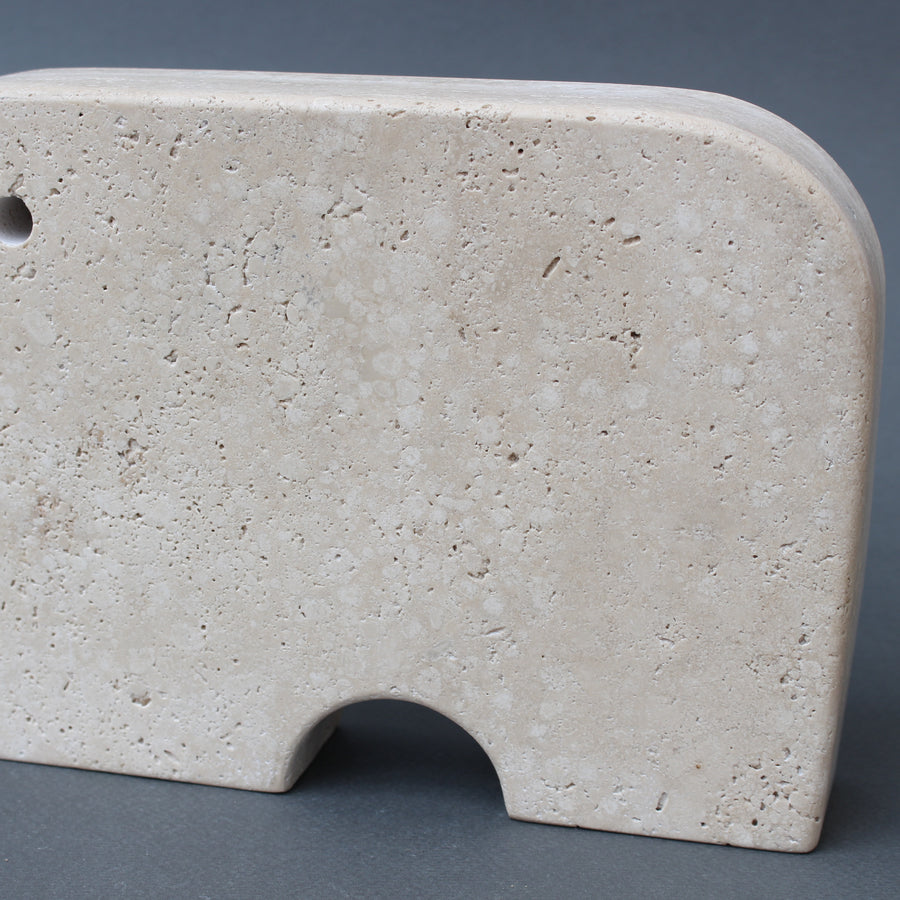 Vintage Italian Travertine Elephant by Mannelli Bros (circa 1970s)