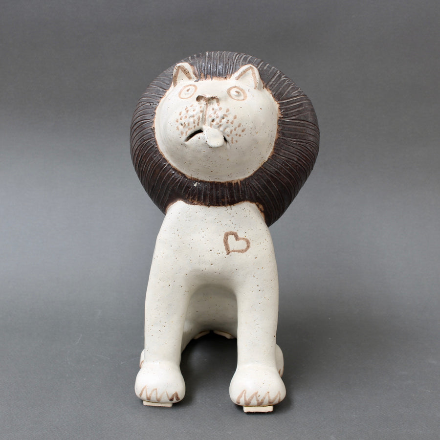 Vintage Italian Ceramic Lion by Bruno Gambone (circa 1970s)