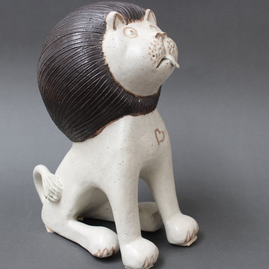 Vintage Italian Ceramic Lion by Bruno Gambone (circa 1970s)