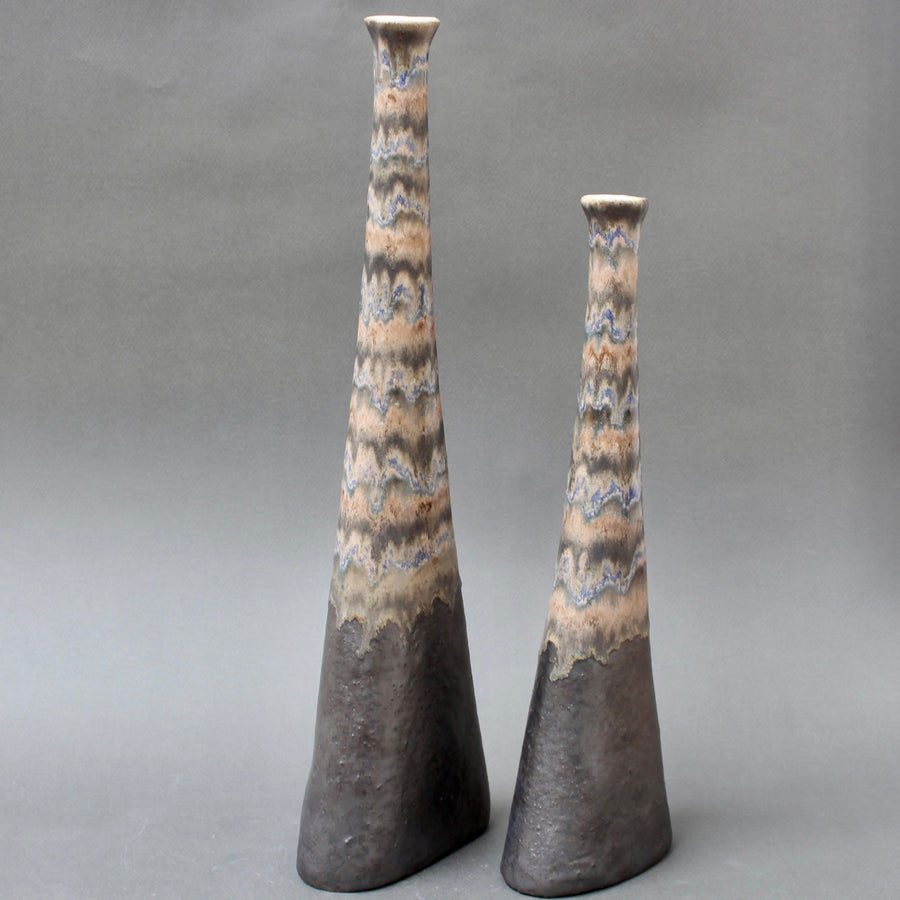 Set of Two Italian Ceramic Vases by Bruno Gambone (circa 1980s)