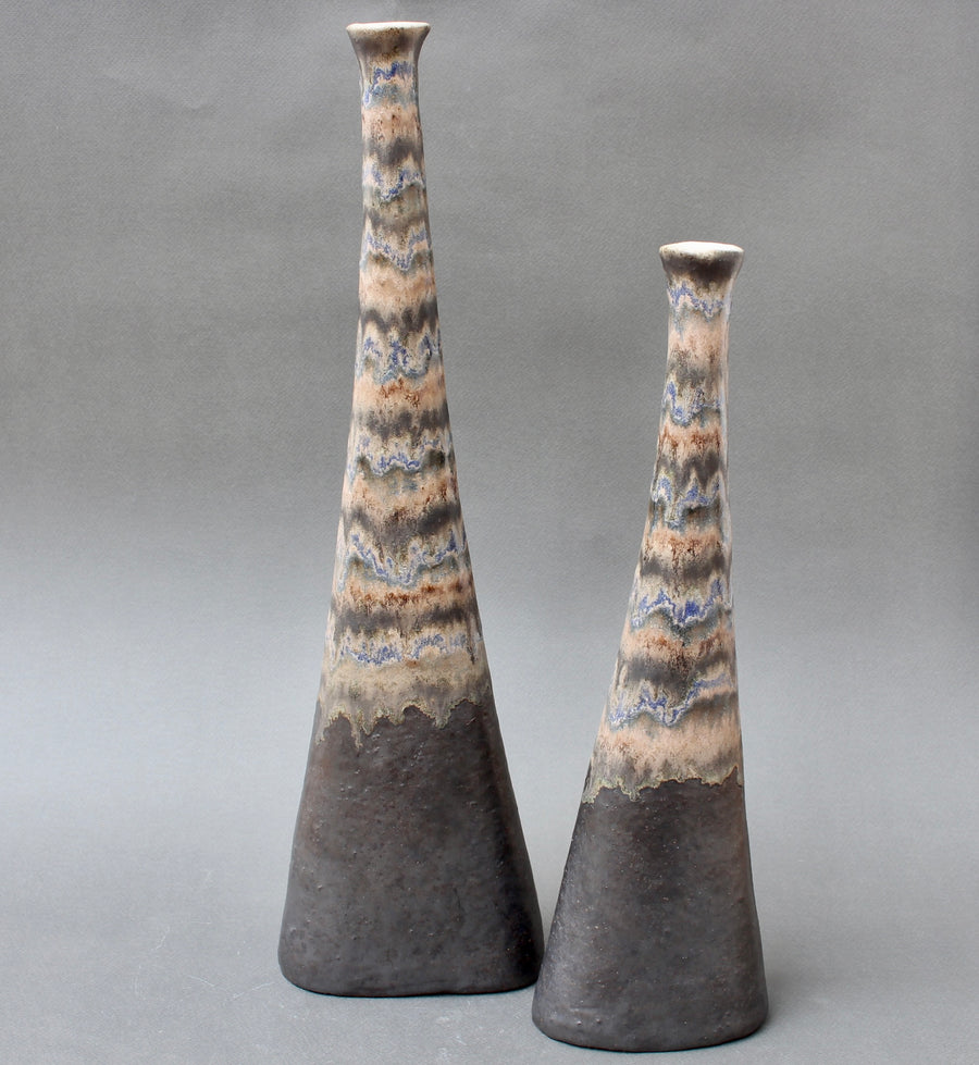 Set of Two Italian Ceramic Vases by Bruno Gambone (circa 1980s)