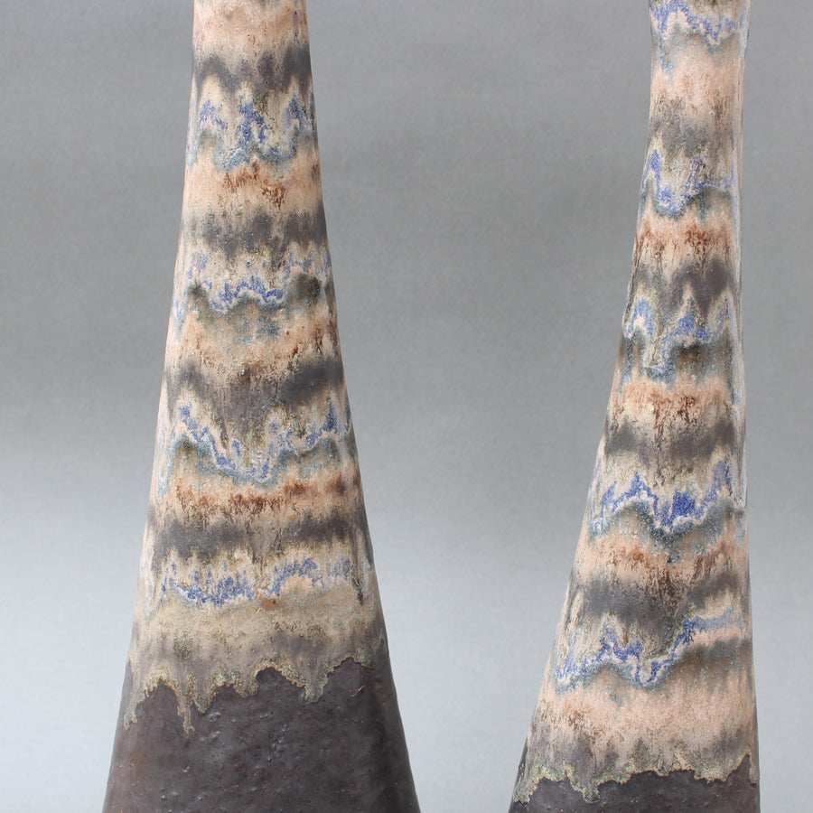 Set of Two Italian Ceramic Vases by Bruno Gambone (circa 1980s)