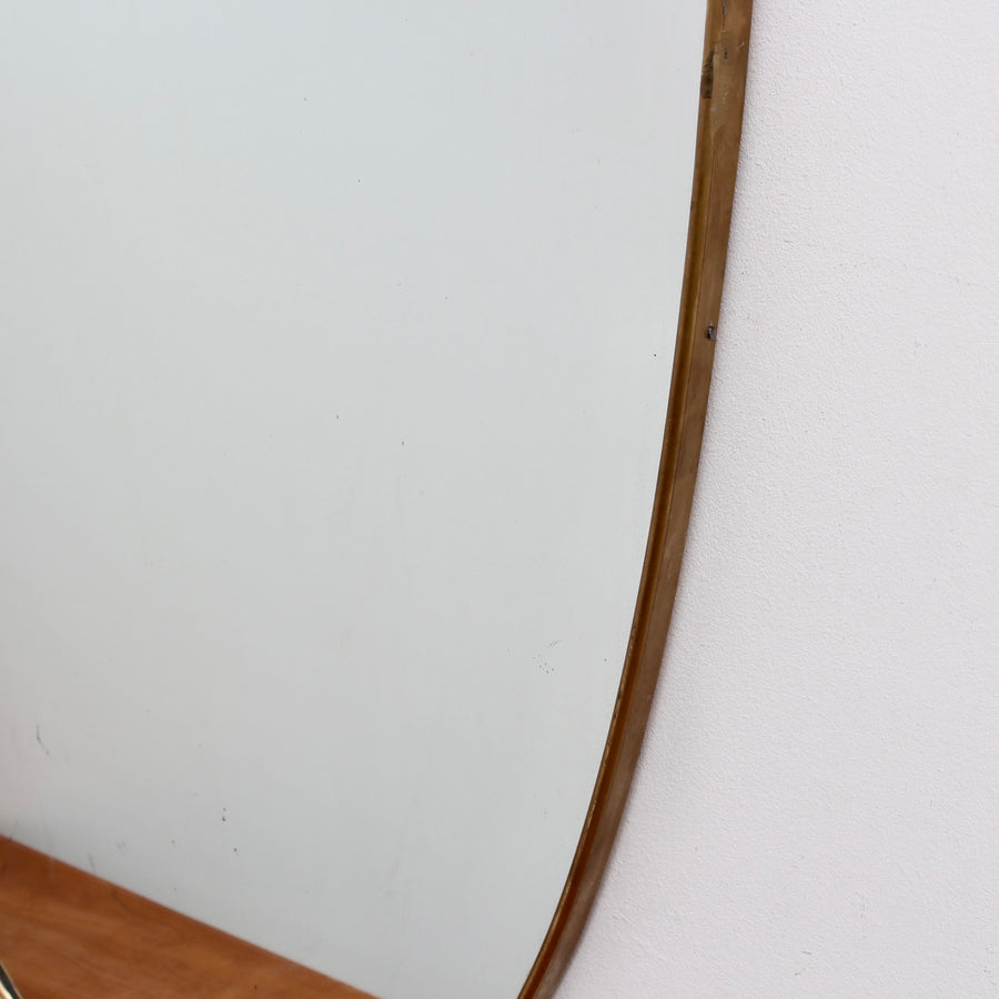 Mid-Century Italian Wall Mirror with Brass Frame (circa 1960s)