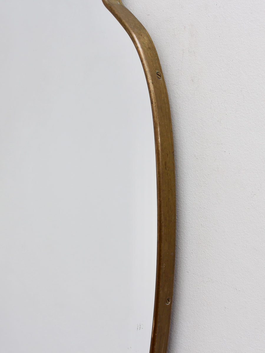 Mid-Century Italian Wall Mirror with Brass Frame (circa 1960s)