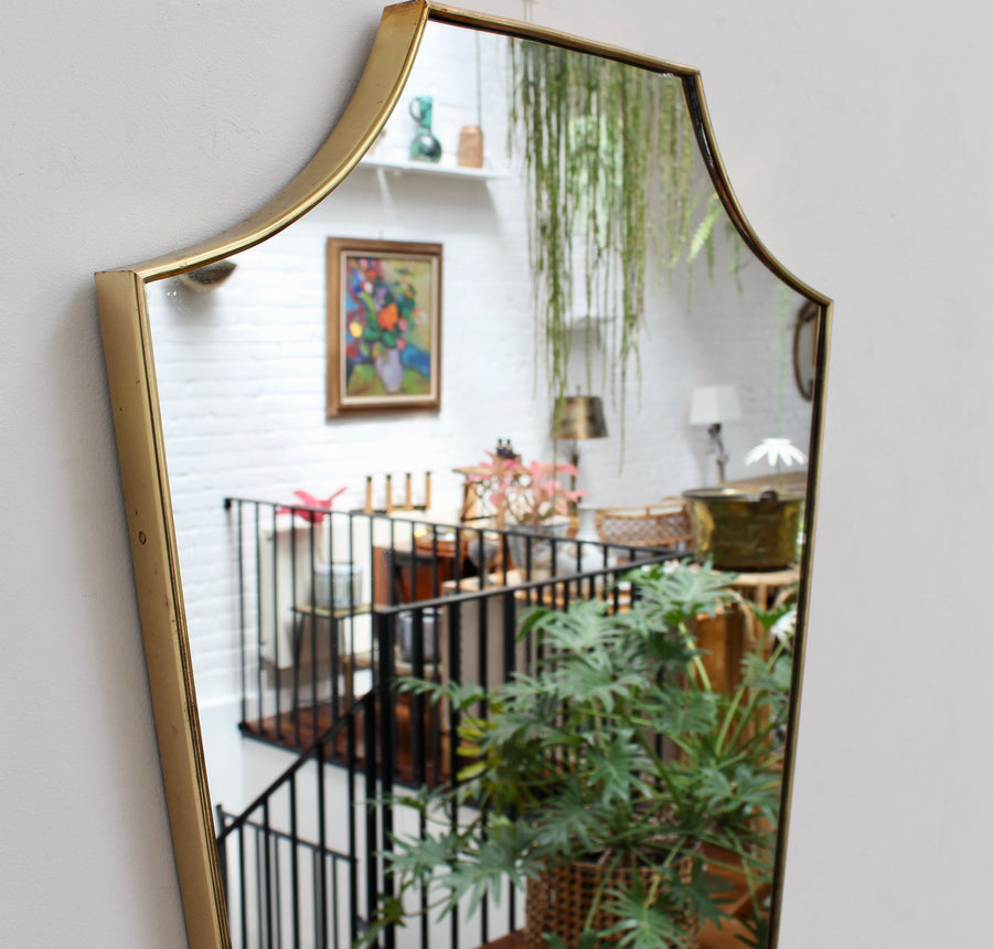 Mid-Century Italian Wall Mirror with Brass Frame (circa 1960s)