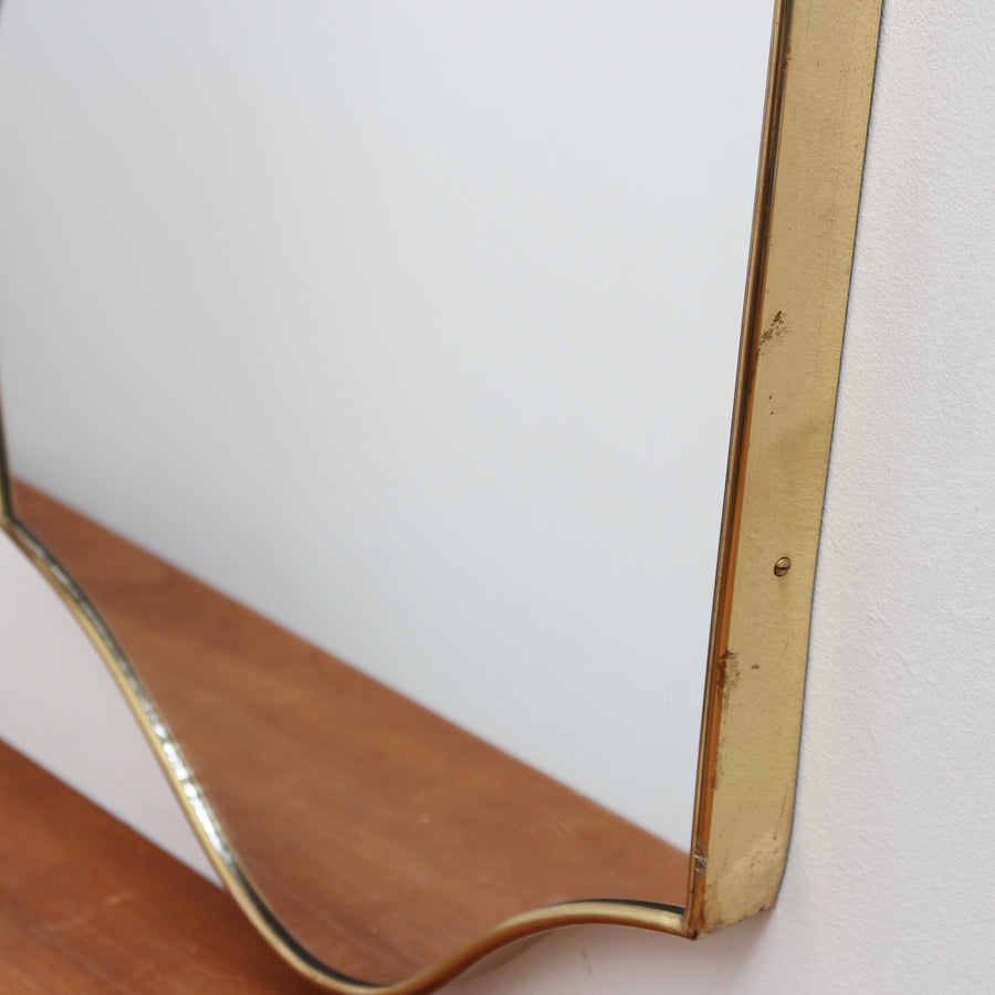 Mid-Century Italian Wall Mirror with Brass Frame (circa 1960s)