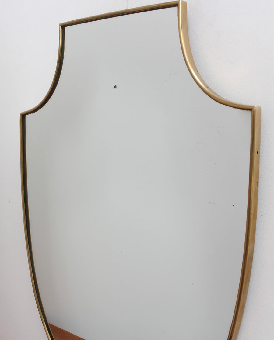 Vintage Italian Wall Mirror with Brass Frame (circa 1960s)