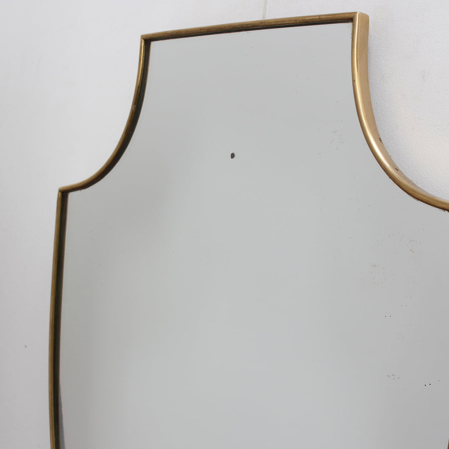 Vintage Italian Wall Mirror with Brass Frame (circa 1960s)