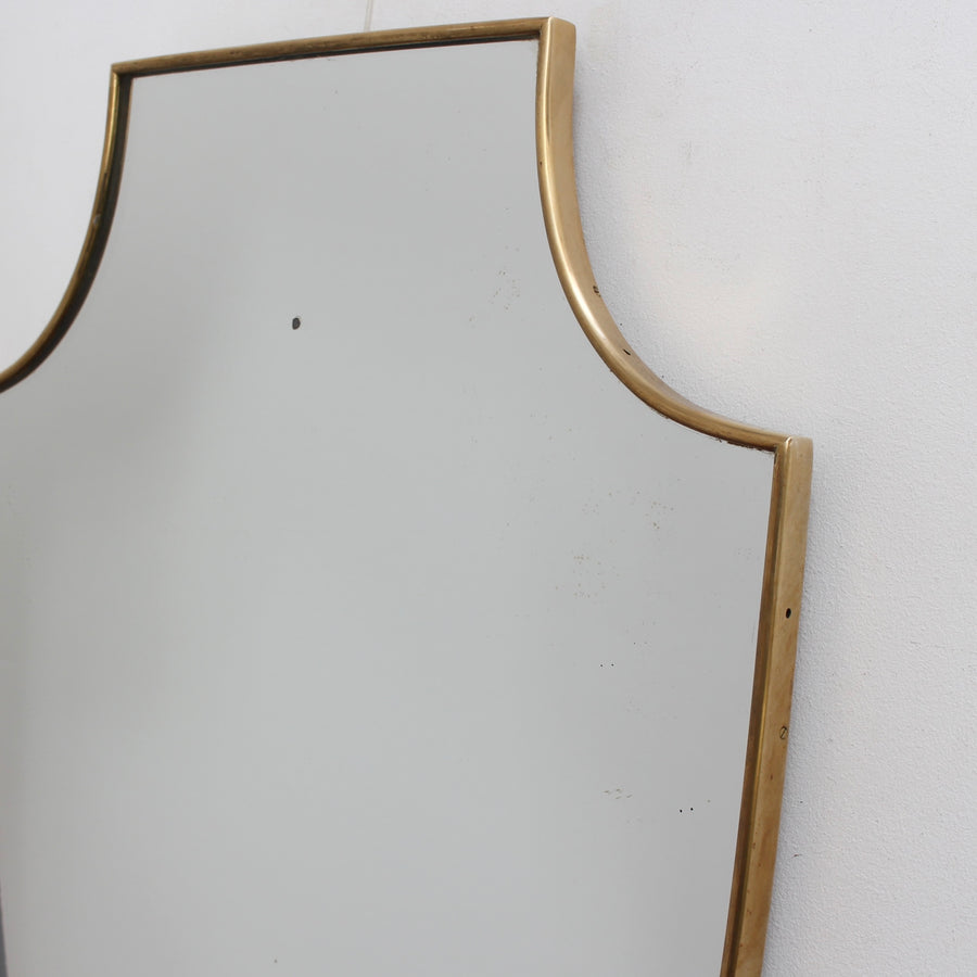 Vintage Italian Wall Mirror with Brass Frame (circa 1960s)