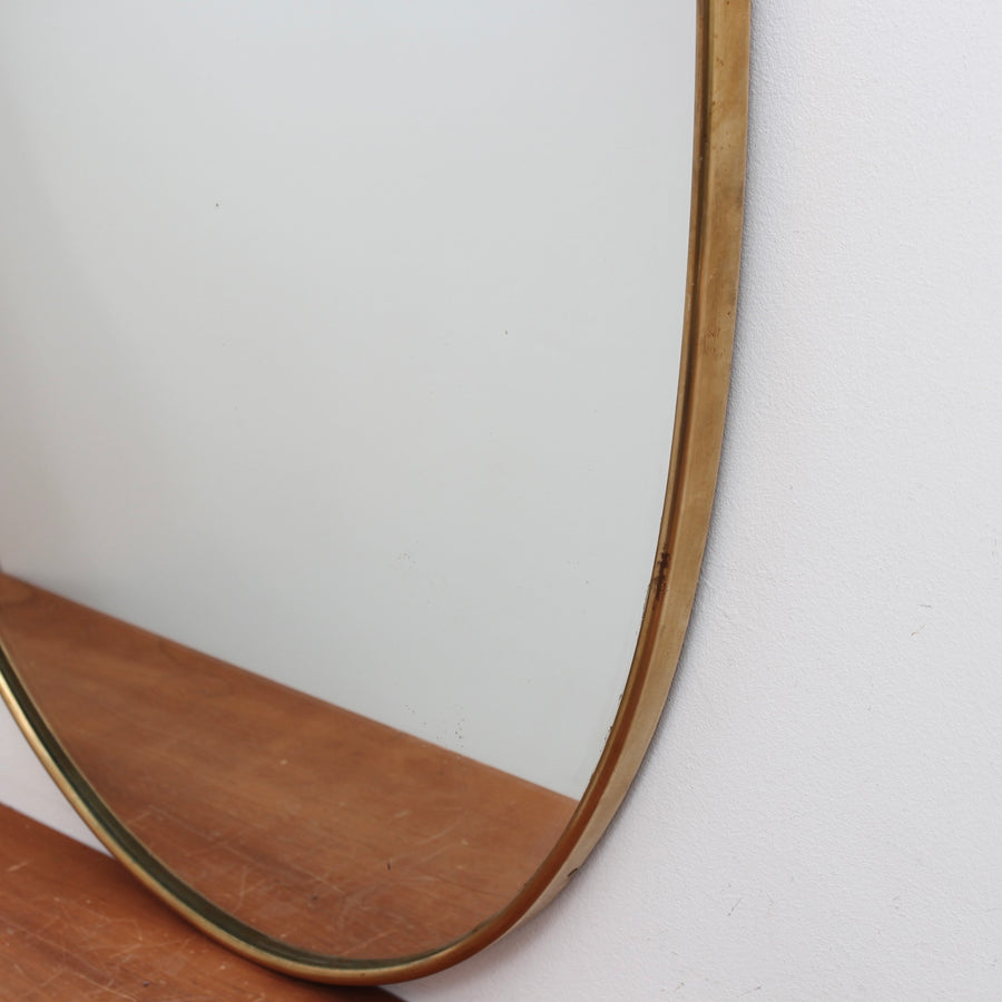 Vintage Italian Wall Mirror with Brass Frame (circa 1960s)