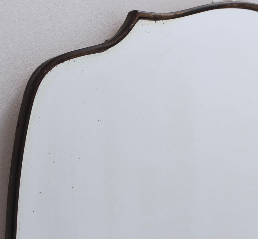 Mid-Century Italian Wall Mirror with Brass Frame (circa 1950s)