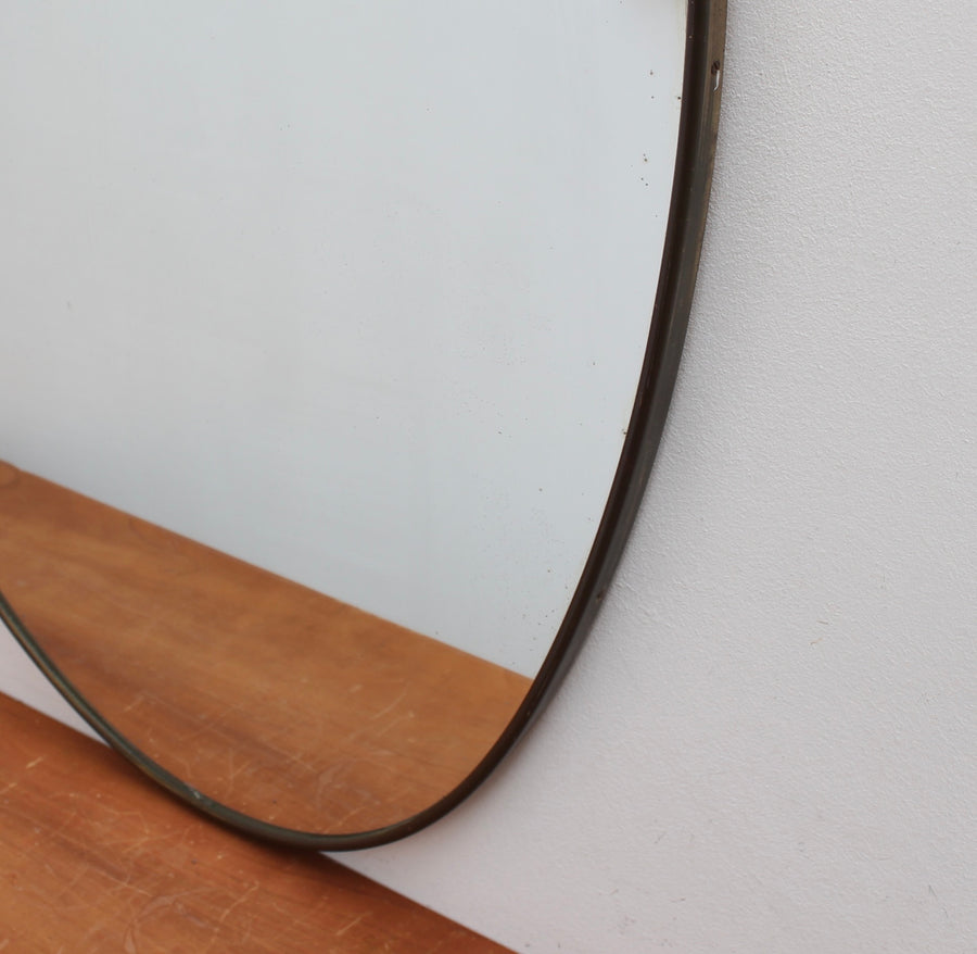 Mid-Century Italian Wall Mirror with Brass Frame (circa 1950s)