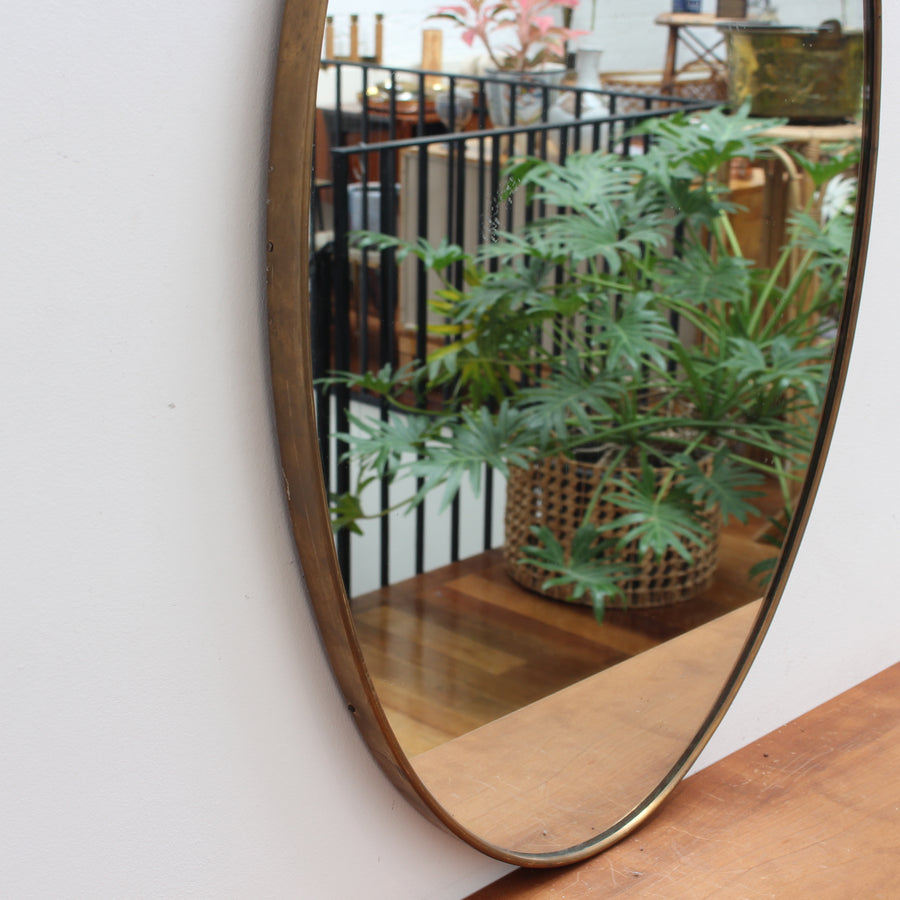 Mid-Century Italian Wall Mirror with Brass Frame (circa 1960s)