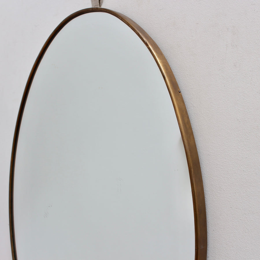 Mid-Century Italian Wall Mirror with Brass Frame (circa 1960s)