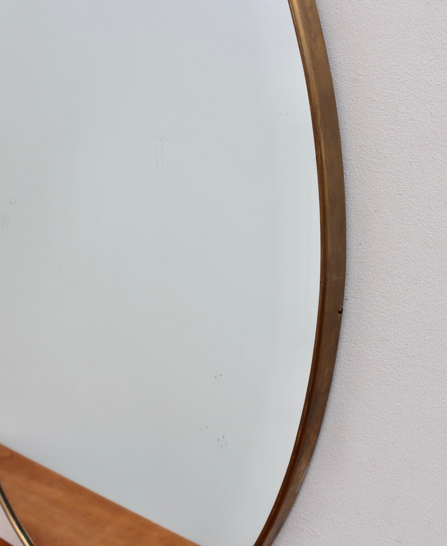 Mid-Century Italian Wall Mirror with Brass Frame (circa 1960s)