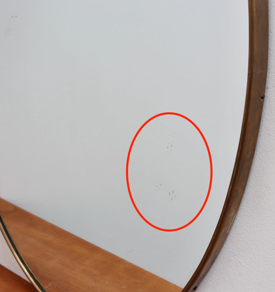 Mid-Century Italian Wall Mirror with Brass Frame (circa 1960s)