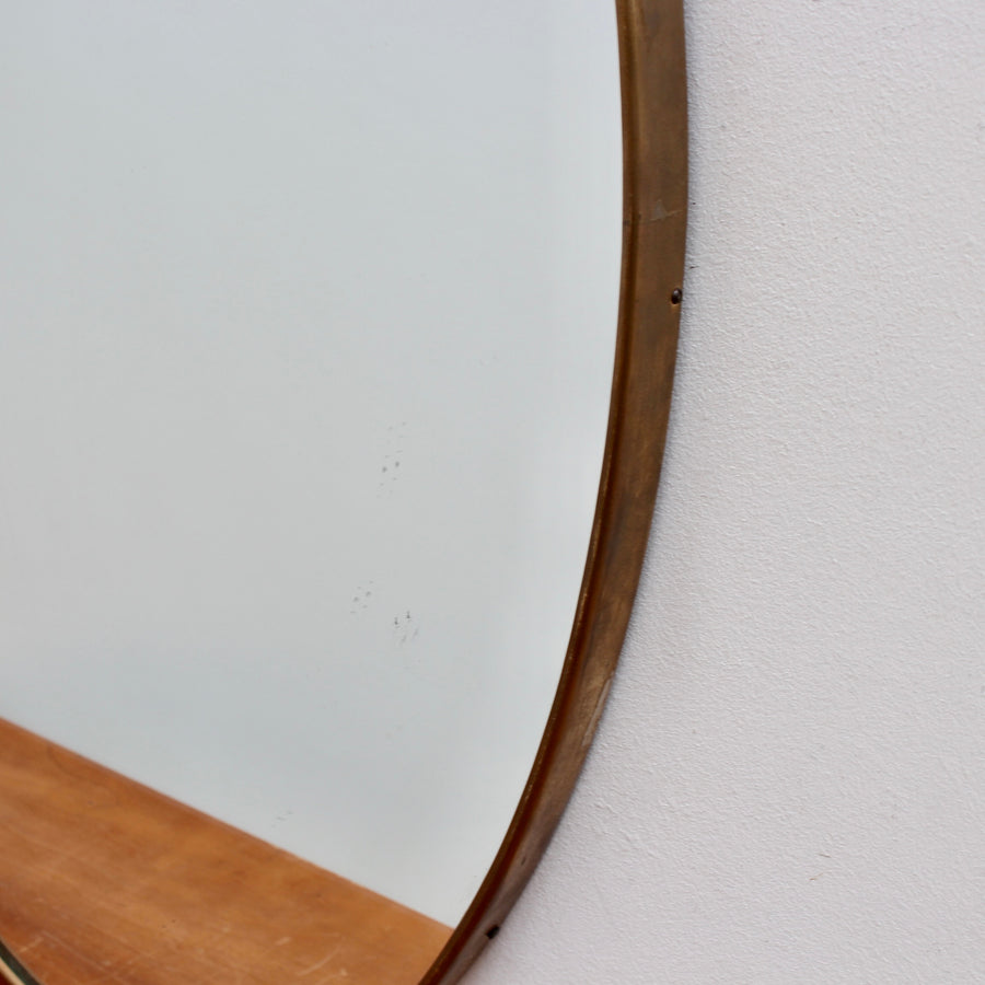 Mid-Century Italian Wall Mirror with Brass Frame (circa 1960s)