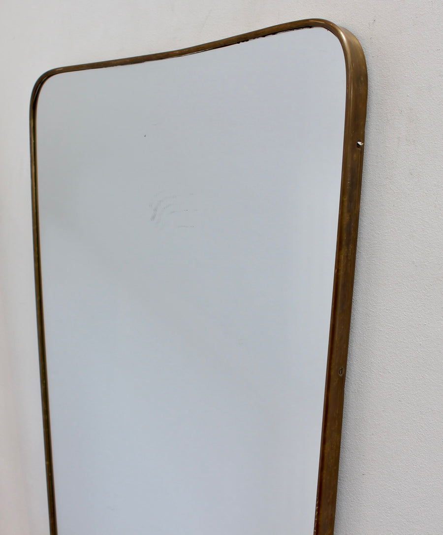 Mid-Century Italian Wall Mirror with Brass Frame (circa 1960s)