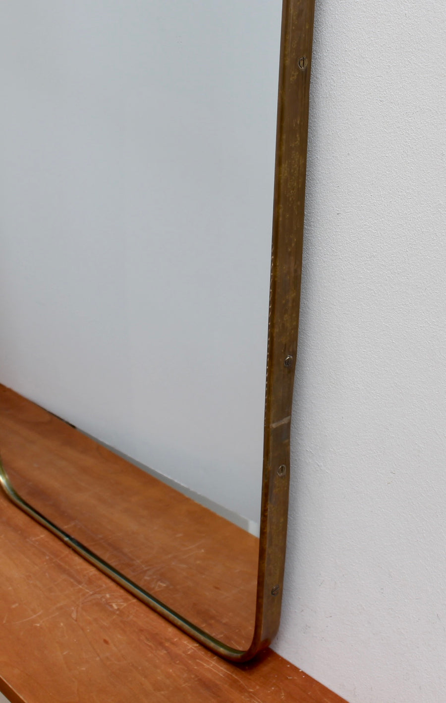 Mid-Century Italian Wall Mirror with Brass Frame (circa 1960s)