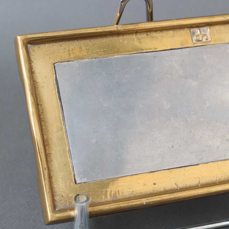 Vintage Aluminium and Brass Tray by David Marshall (circa 1980s) - Small