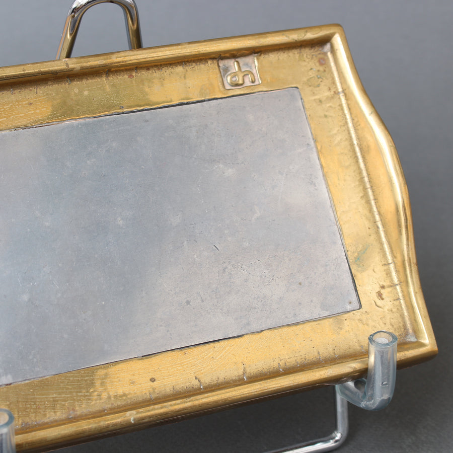 Vintage Aluminium and Brass Tray by David Marshall (circa 1980s) - Small