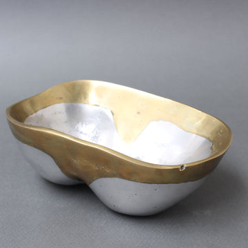 Vintage Brutalist Aluminium and Brass Bowl by David Marshall (circa 1980s)