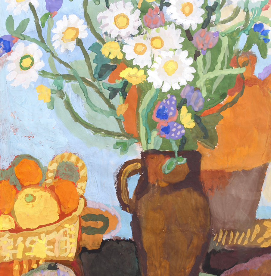 'Still Life with Flowers and Fruit' by Michel Debiève (1964)