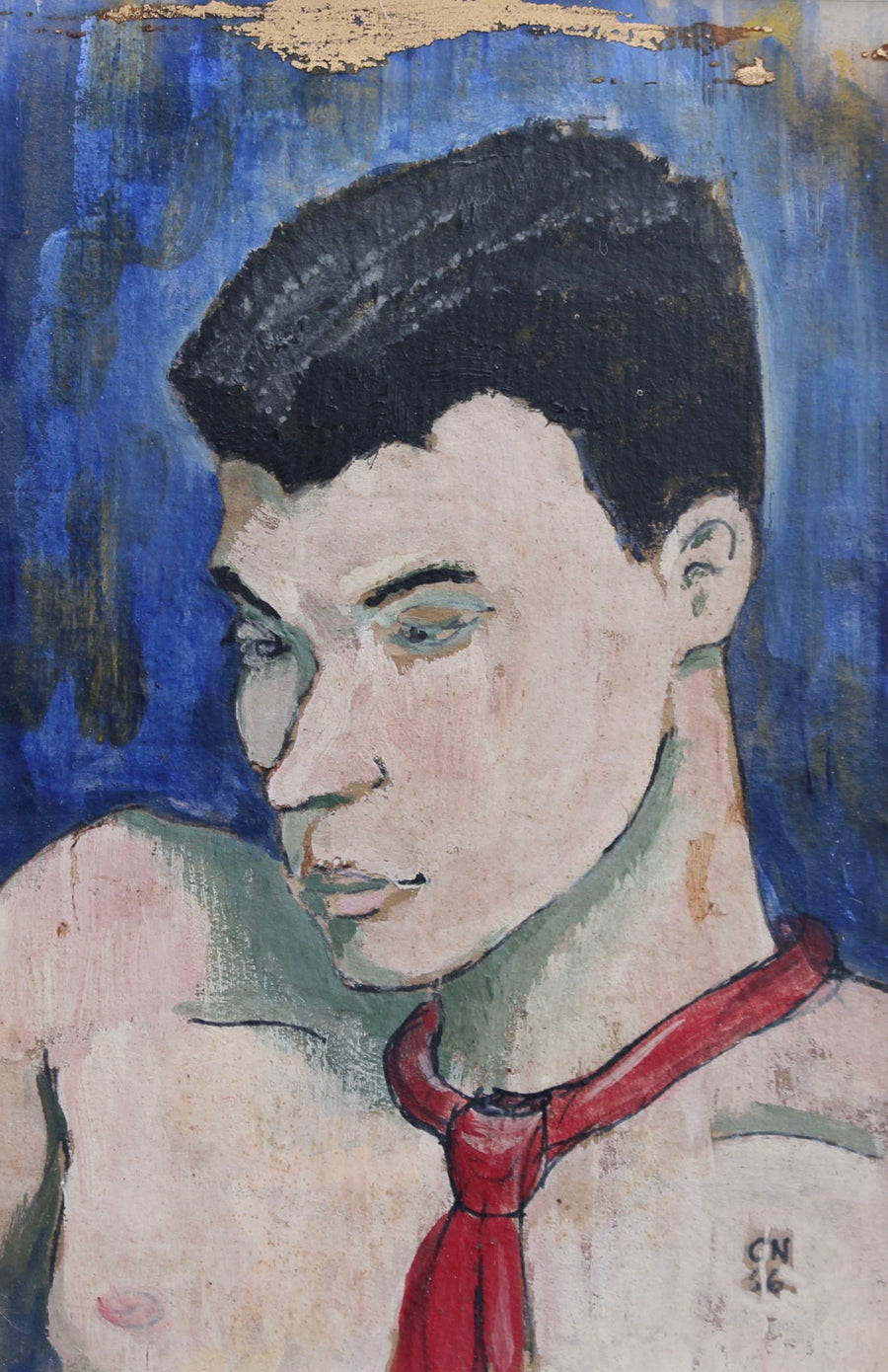 'Portrait of a Young Man in a Red Tie'  French School (1956)