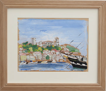 'The Old Port of Cannes' French School (circa 1950s)