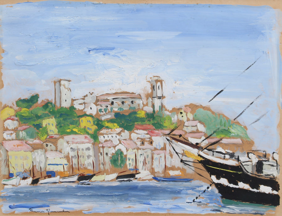 'The Old Port of Cannes' French School (circa 1950s)