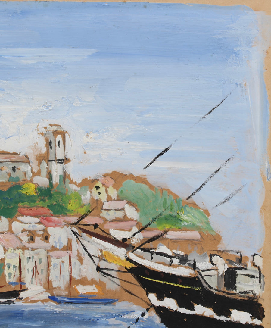 'The Old Port of Cannes' French School (circa 1950s)