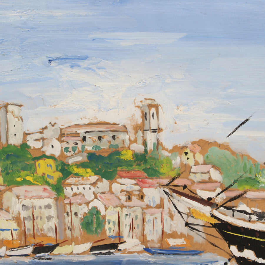 'The Old Port of Cannes' French School (circa 1950s)