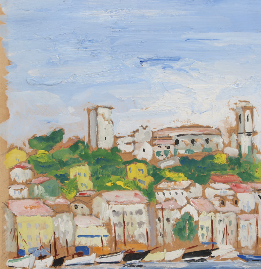 'The Old Port of Cannes' French School (circa 1950s)