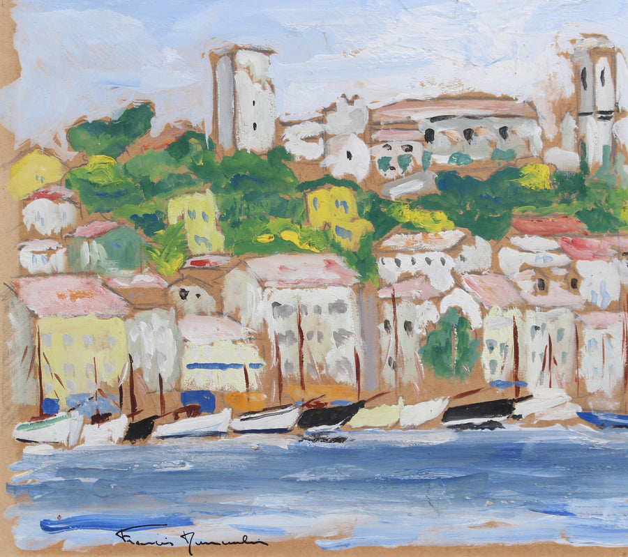 'The Old Port of Cannes' French School (circa 1950s)