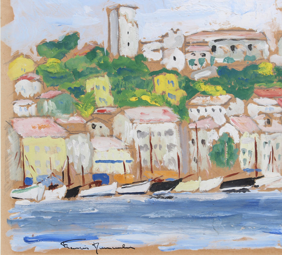 'The Old Port of Cannes' French School (circa 1950s)