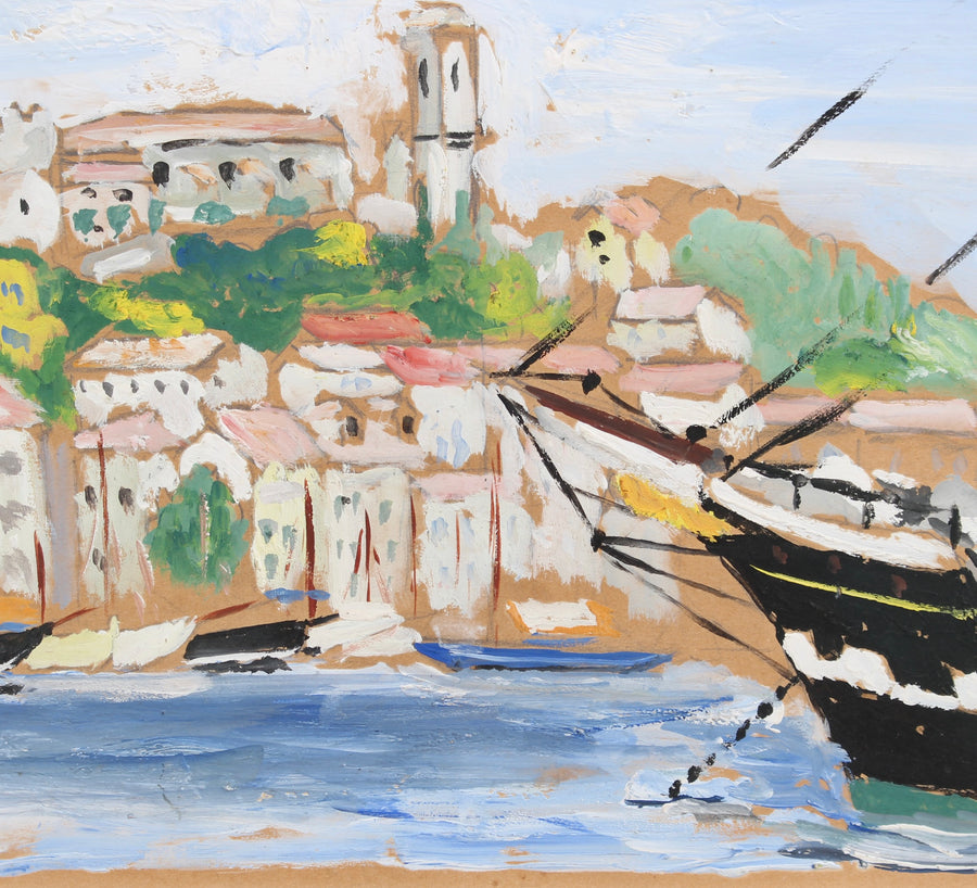 'The Old Port of Cannes' French School (circa 1950s)