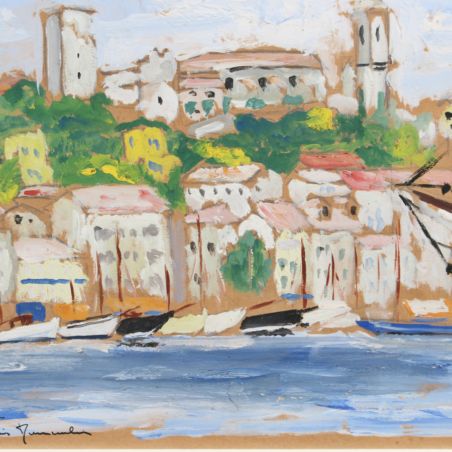 'The Old Port of Cannes' French School (circa 1950s)