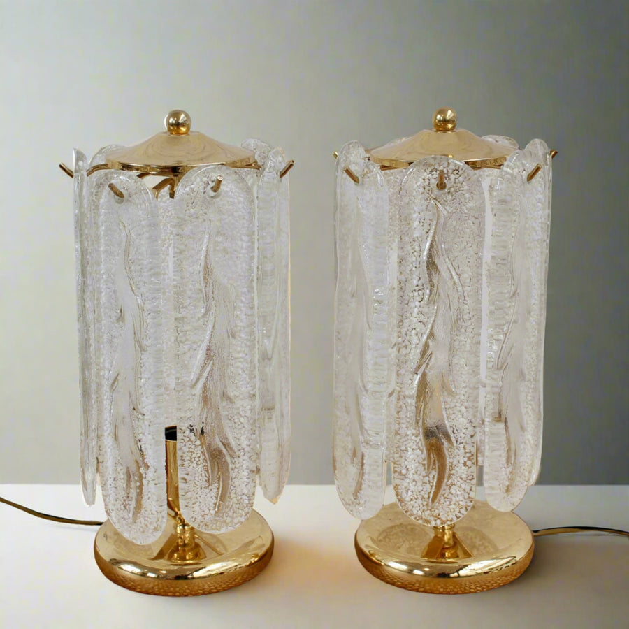 Pair of Murano Glass Tables Lamps (circa 1970s)