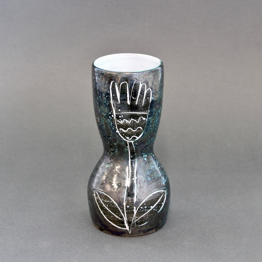 French Mid-Century Ceramic Vase by Atelier du Grand Chêne (circa 1950s) - Small