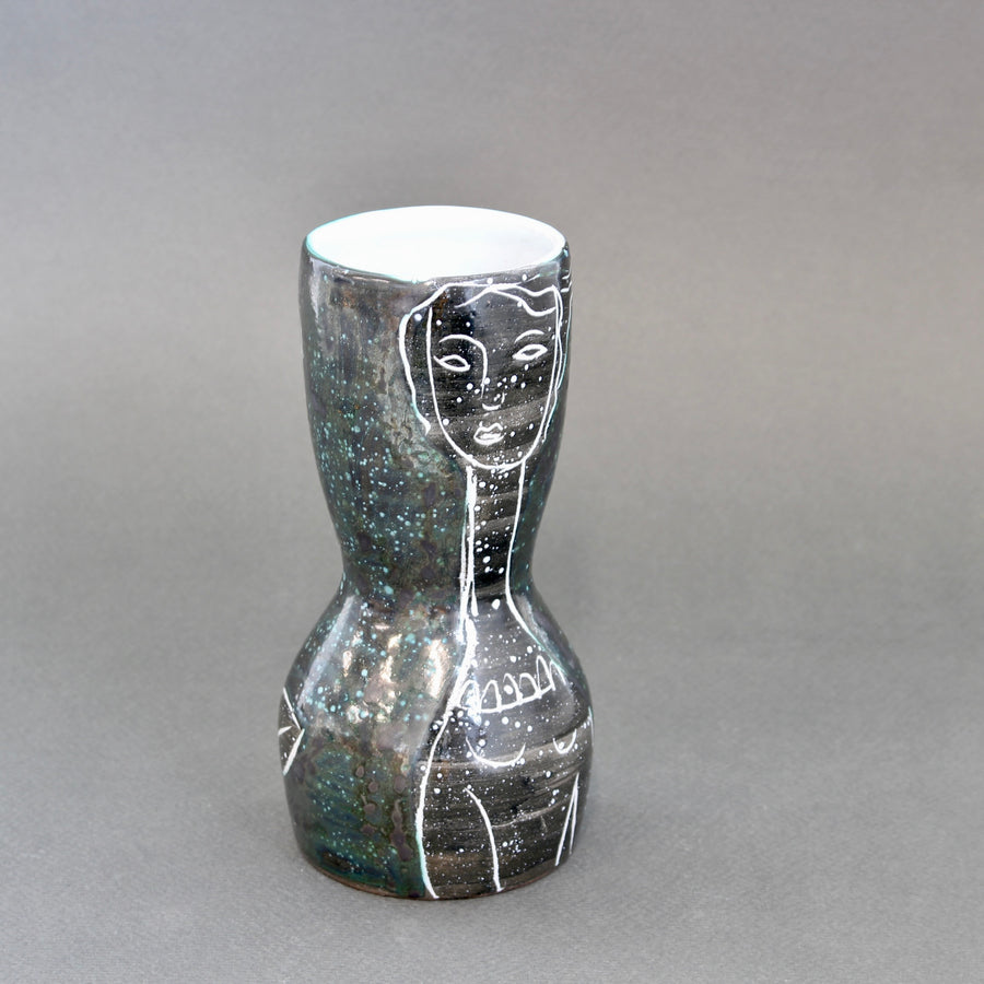 French Mid-Century Ceramic Vase by Atelier du Grand Chêne (circa 1950s) - Small