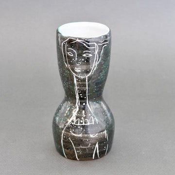 French Mid-Century Ceramic Vase by Atelier du Grand Chêne (circa 1950s) - Small