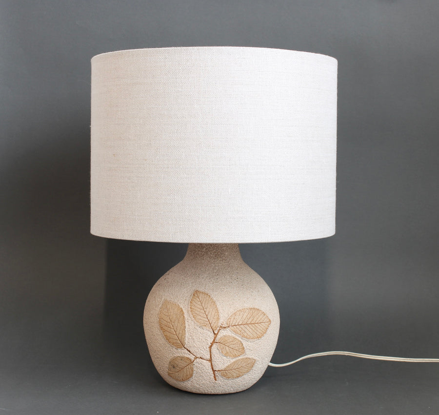 French Vintage Stoneware Table Lamp by Roger Capron (circa 1970s)