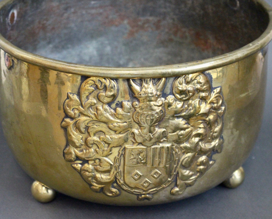 Antique French Brass Cachepot (circa 1700s)