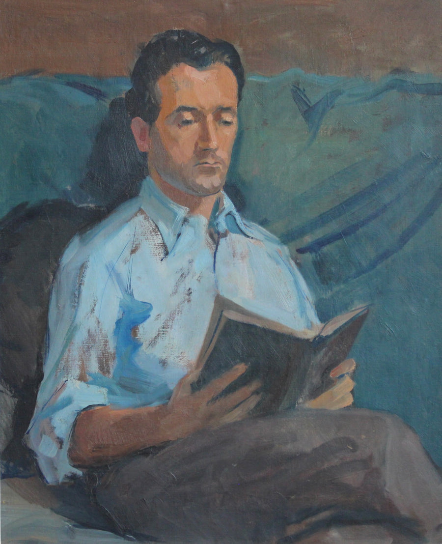 'Portrait of a Man Reading' 20th Century French School